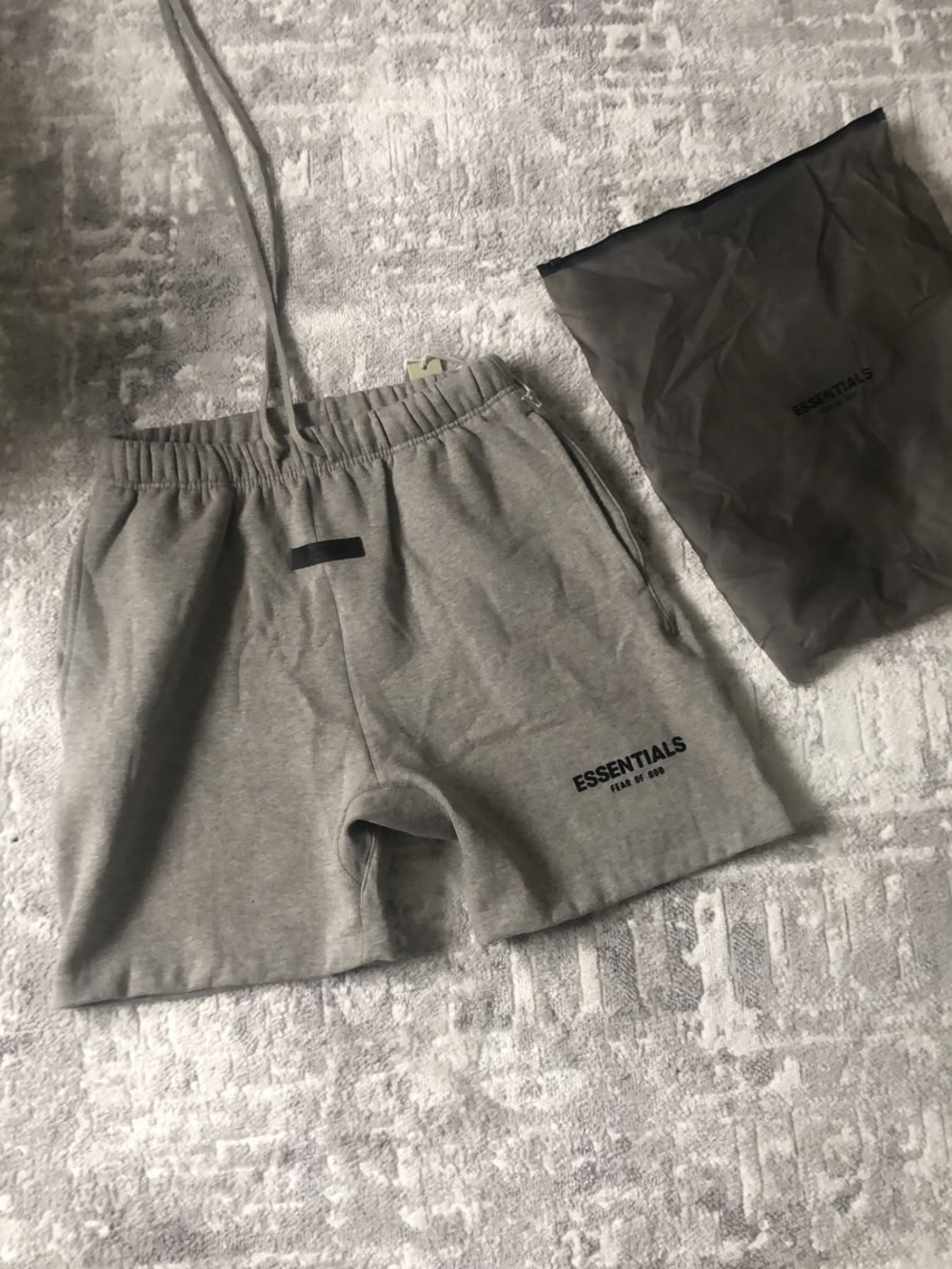 Fear of God Essentials Men’s Grey Athletic Shorts with Logo